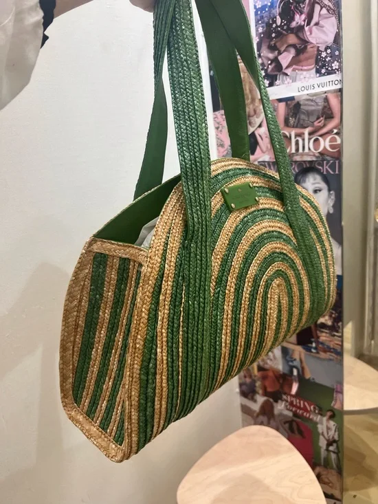 Kate Spade Green Straw Arch Tote - Picture 3 of 7